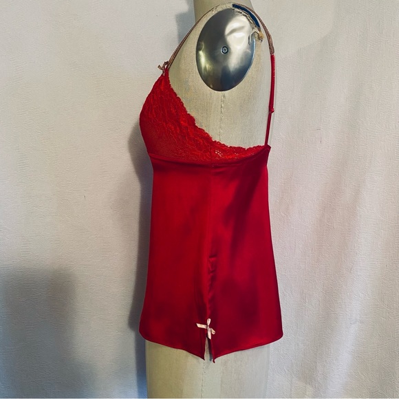 Heidi Klum Sm red stretch silk and lace . camisole - Picture 3 of 9